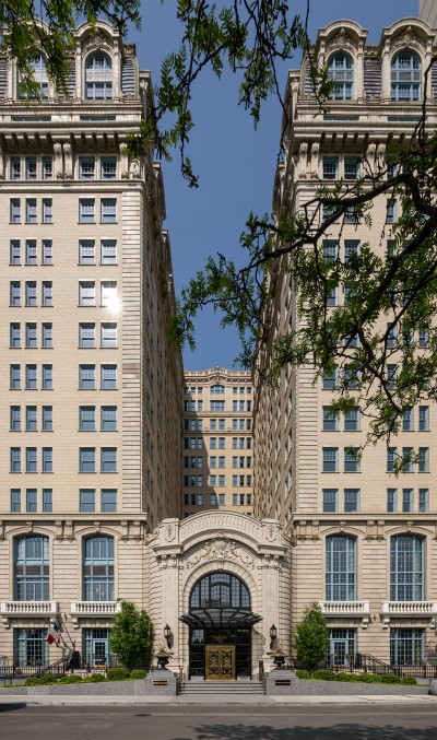 The Belden Stratford Hotel in Chicago, designed by architect Meyer Fridstein and completed in 1923.