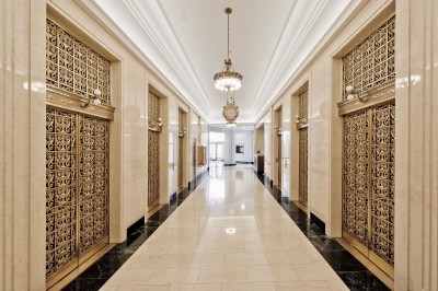 Vintage details in the lobby of The Wrigley Building.